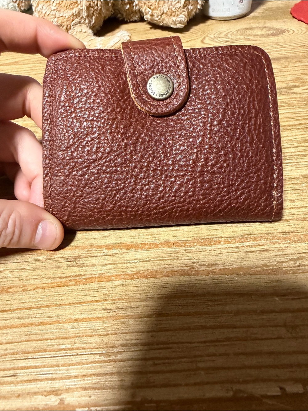NWOT Portland Leather Goods Mini Bifold Wallet in Nutmeg